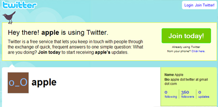 Valuable Twitter Account: twitter.com/apple