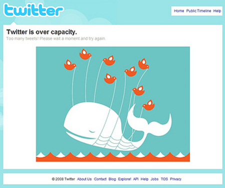 Twitter is Over Capacity: The Twitter Fail Whale