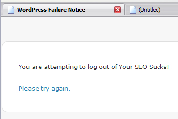 Logging Out of WordPress Fail