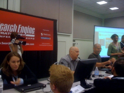 Shaved Head Duo: Greg Boser & Matt Cutts look tough for the Live Site Clinic session at SES San Jose 2009