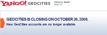 Oct. 26, 2009: Yahoo Shuts Down Geocities