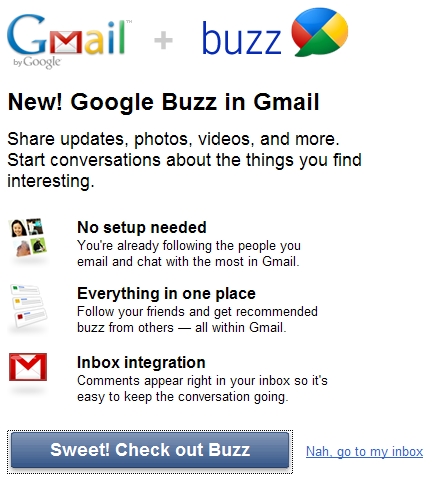Welcome to Google Buzz + Gmail